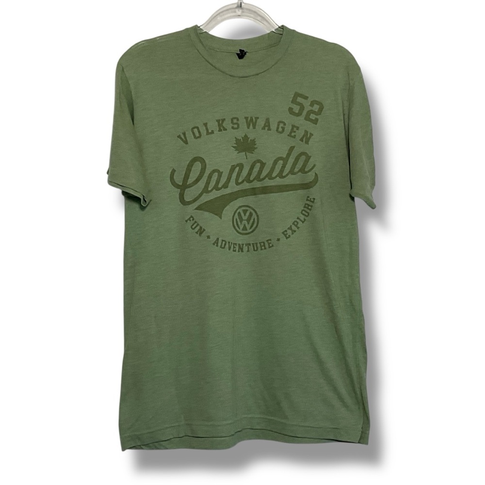 Volkswagen Shirt Mens‎ Green Canada Logo Short Sleeve Tee T Size Medium